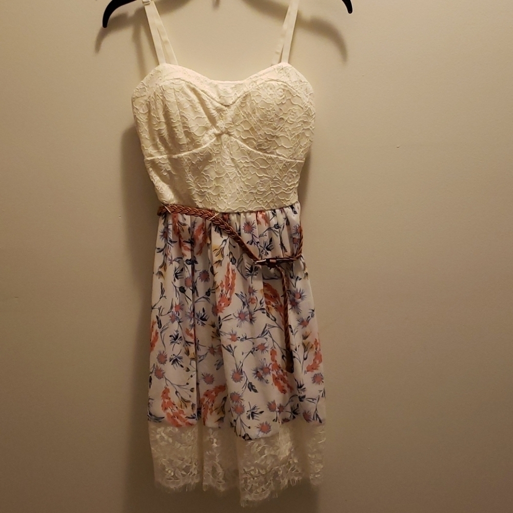 Lily Rose Lace and Floral Print Dress